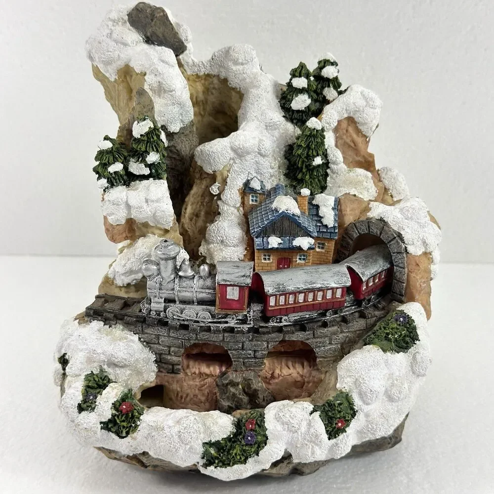 San Francisco Music Box Christmas Train Village Tunnel Scene Music Box WORKS